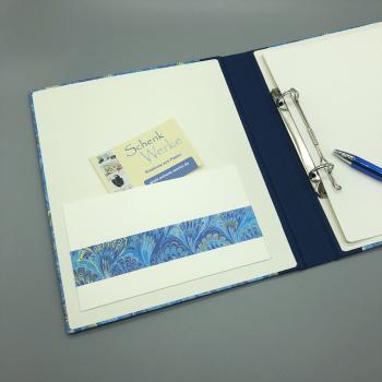 Ringbuch Planer A5 blau Steckfach Leinenrücken